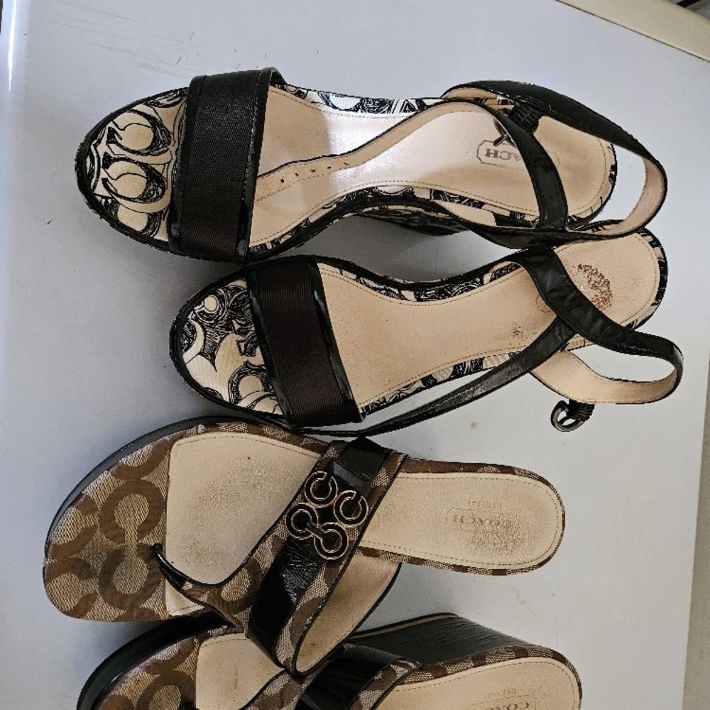 Coach Black and Brown Sandals